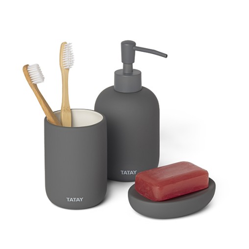 JABONERA SOFT CERAMICA SOFT GRIS ANTRACITA