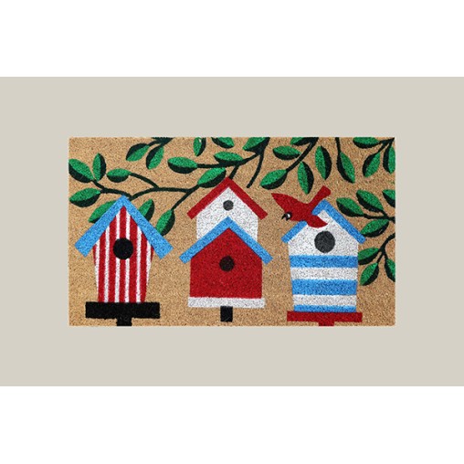 FELPUDO COCO NATURAL CASITAS - 40 X 70 CM