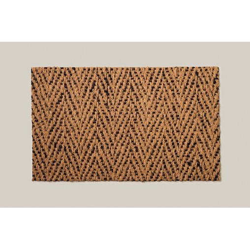 FELPUDO COCO TRENZADO ESPIGA NEGRO - 45 X 75 CM