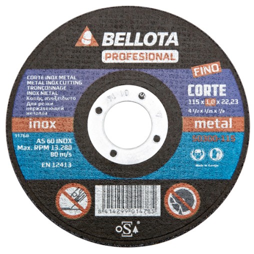 DISCO C METAL/INOX EJE FINO - 125X1 MM