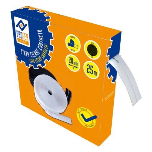 CINTA ADHES CONTACTO NEGRO - 25 M