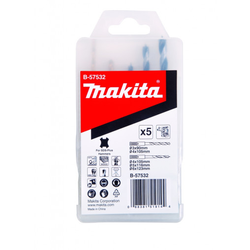 B-57532 Set de brocas  para SDS-PLUS, 5 pcs