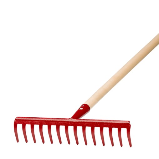 RASTRILLO ACERO C/MANGO 16 D - 40 CM