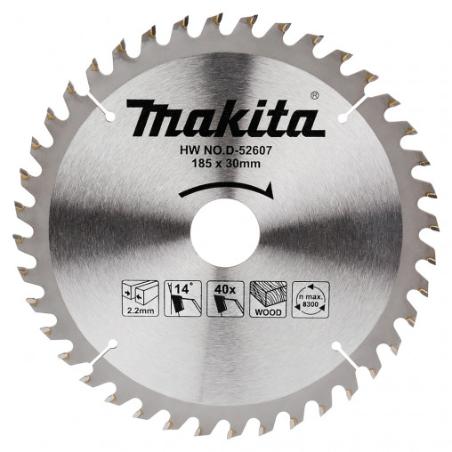 D-52607 Disco sierra circular , Standard T.C.T 185 x 30 mm, 40 D