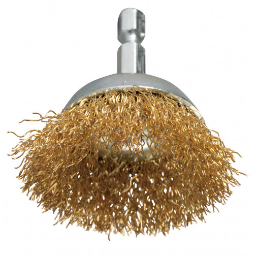 D-73601 Copa ondulada latonada para taladro 38 mm, 0,3 mm, 1/4"