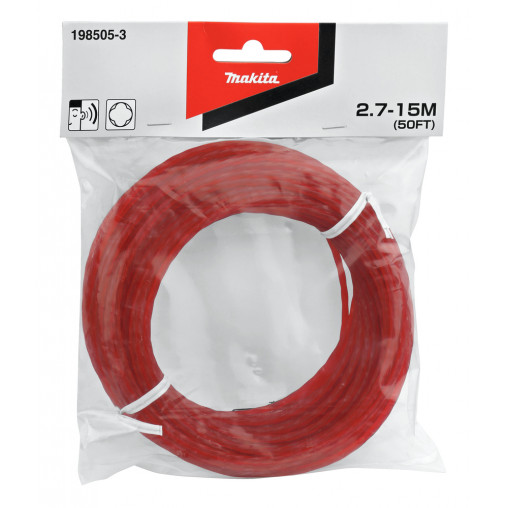 198505-3 Hilo de nylon tIpo trebol de cuatro hojas 2,7 mm x 15 m, rojo