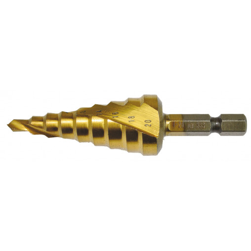 D-40185 Broca escalonada TiN 4 - 20 mm