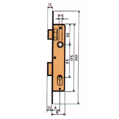 CERRADURA EMBUTIR P/ METALICA